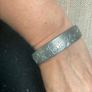Vintage Silver Hand Engraved Bracelet